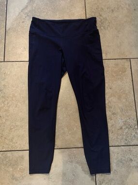 GAP Fit Navy High Rise Performance Leggings size L Workout Gym Yoga Athleisure